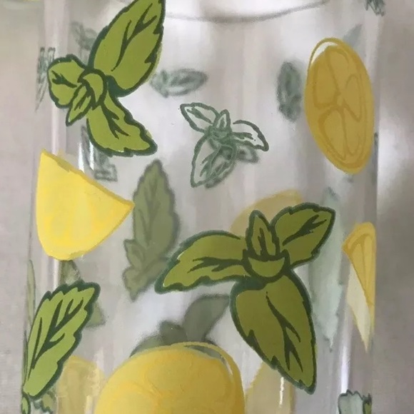 Vintage Set Of 3 Glasses With Lemon Design 10-12oz - Picture 3 of 5